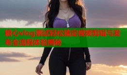 糖心vlog测试轻松搞定视频剪辑与发布全流程体验揭秘