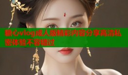 糖心vlog成人版精彩内容分享高清私密体验不容错过