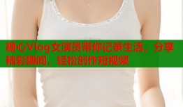 糖心Vlog女演员带你记录生活，分享精彩瞬间，轻松创作短视频