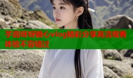 芋圆呀呀糖心vlog精彩分享高清观看体验不容错过