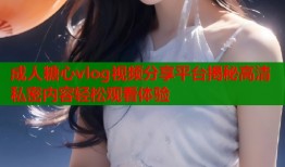 成人糖心vlog视频分享平台揭秘高清私密内容轻松观看体验