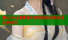 糖心vlog菠萝酱吖教你轻松玩转生活记录技巧